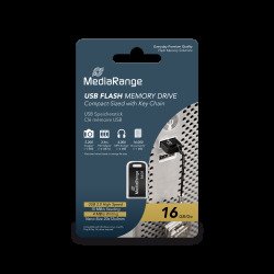 MediaRange USB 2.0 Nano Flash Memory Drive with Key Chain, Black, 8GB
