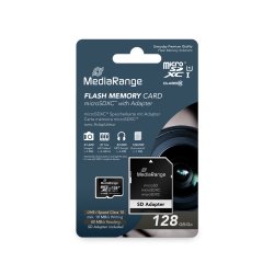 MediaRange microSDXC™ Memory Card with SD Adapter, UHS-1/Class 10, 128GB