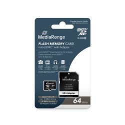 MediaRange microSDXC™ Memory Card with SD Adapter, Class 10, 64GB
