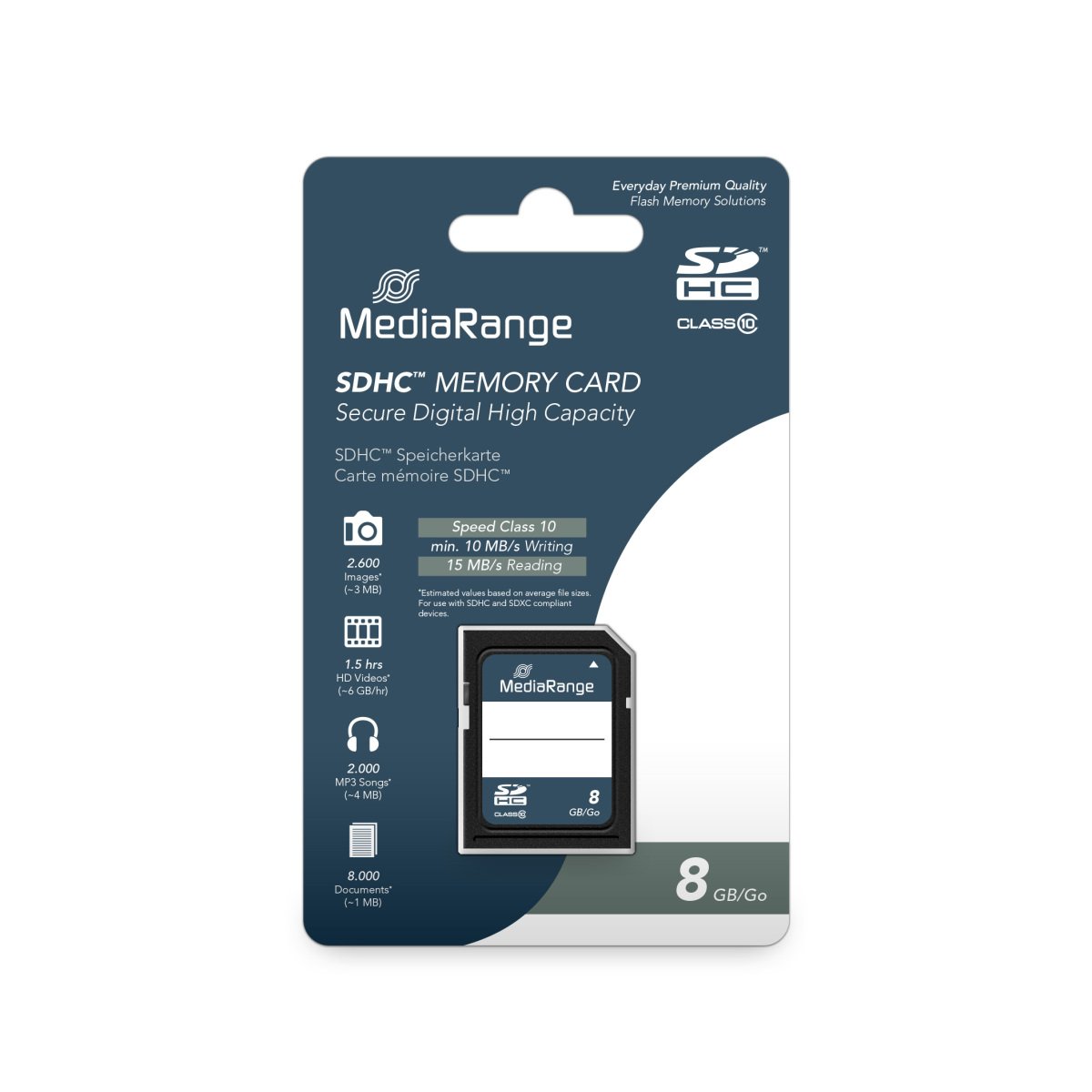 MediaRange SDHC™ Memory Card, Class 10, 8GB
