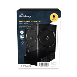 MediaRange DVD Case for 2 discs, 14mm, black, Pack 5