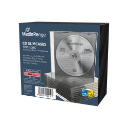 MediaRange CD Slimcase for 1 disc, 5.2mm, black tray, Pack 10