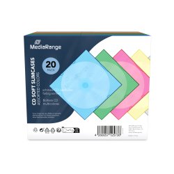 MediaRange CD Soft Slimcases for 1 disc, 5mm, assorted colors, 20-Pack