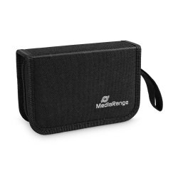 MediaRange Media storage wallet for 6 USB Flashdrives and 3 SD Memorycards, nylon, black