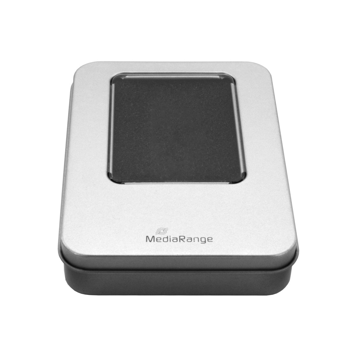MediaRange Aluminum storage box for USB flash drives, 115 x 85 x 22mm, silver