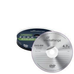 MediaRange Rewritable DVD-RW 4.7GB I 120min, 4x Speed, Cake 10